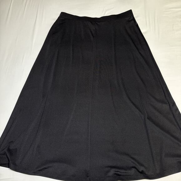 KASPER Black Knit Stretch Long Maxi Skirt SZ 1X Plus Size Office Wear Formal NWT - Picture 14 of 15